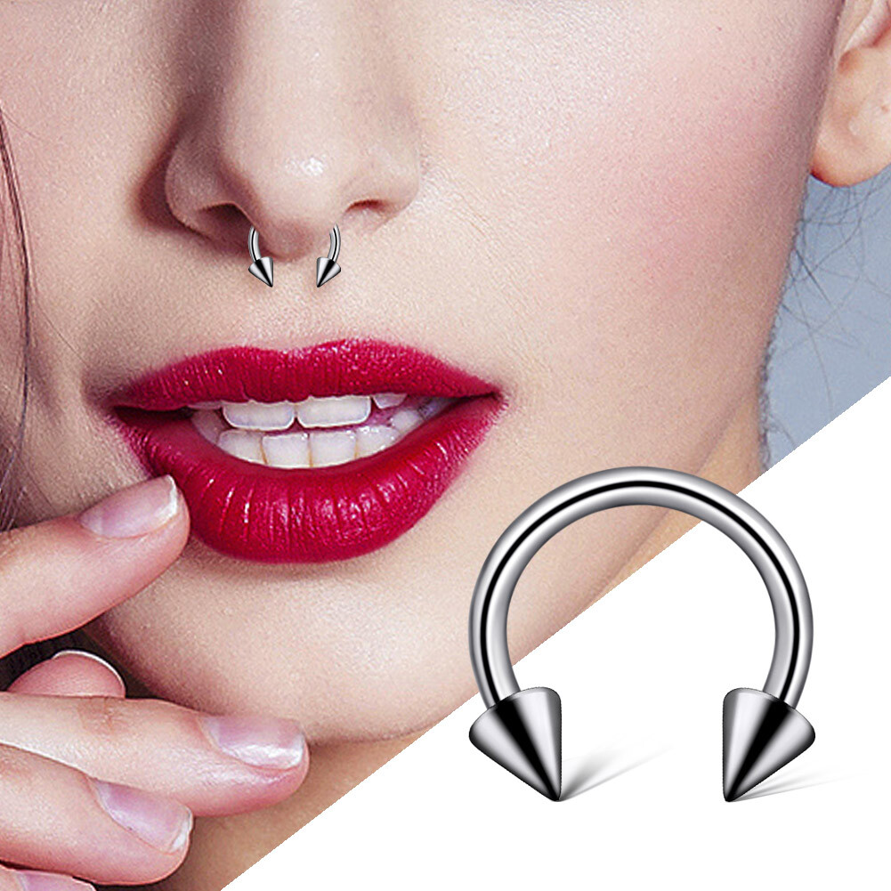 6-12PCS Horseshoe Nose Septum Lip Rings Nipple Tragus Cartilage Eyebrow Piercing