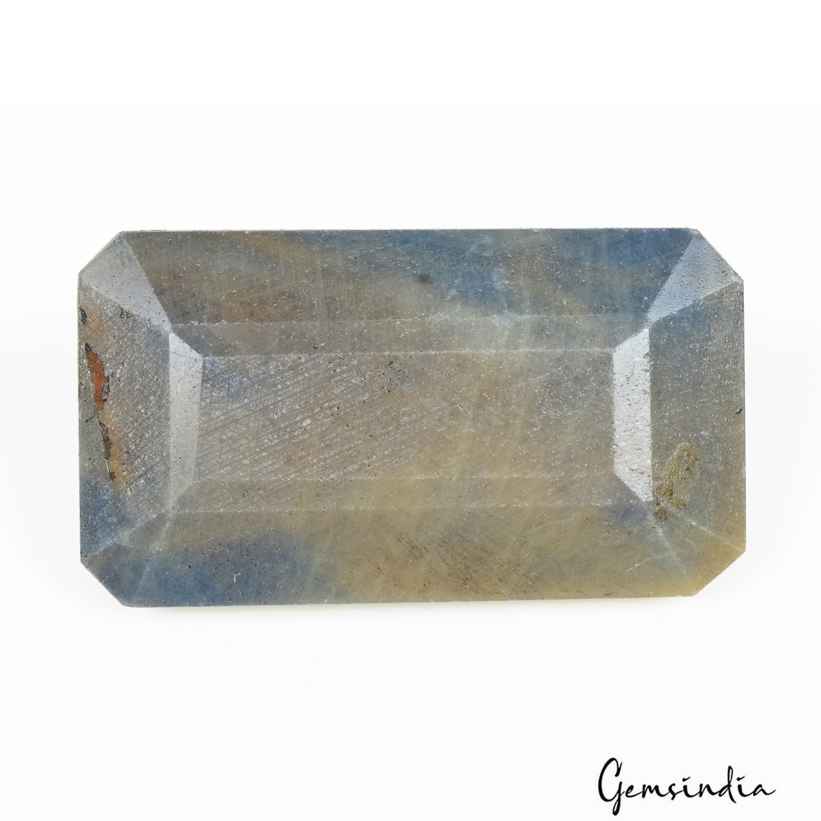 630 Ct Natural Blue Gray Untreated Sapphire Octagon Cut Pendant Size Gemstone