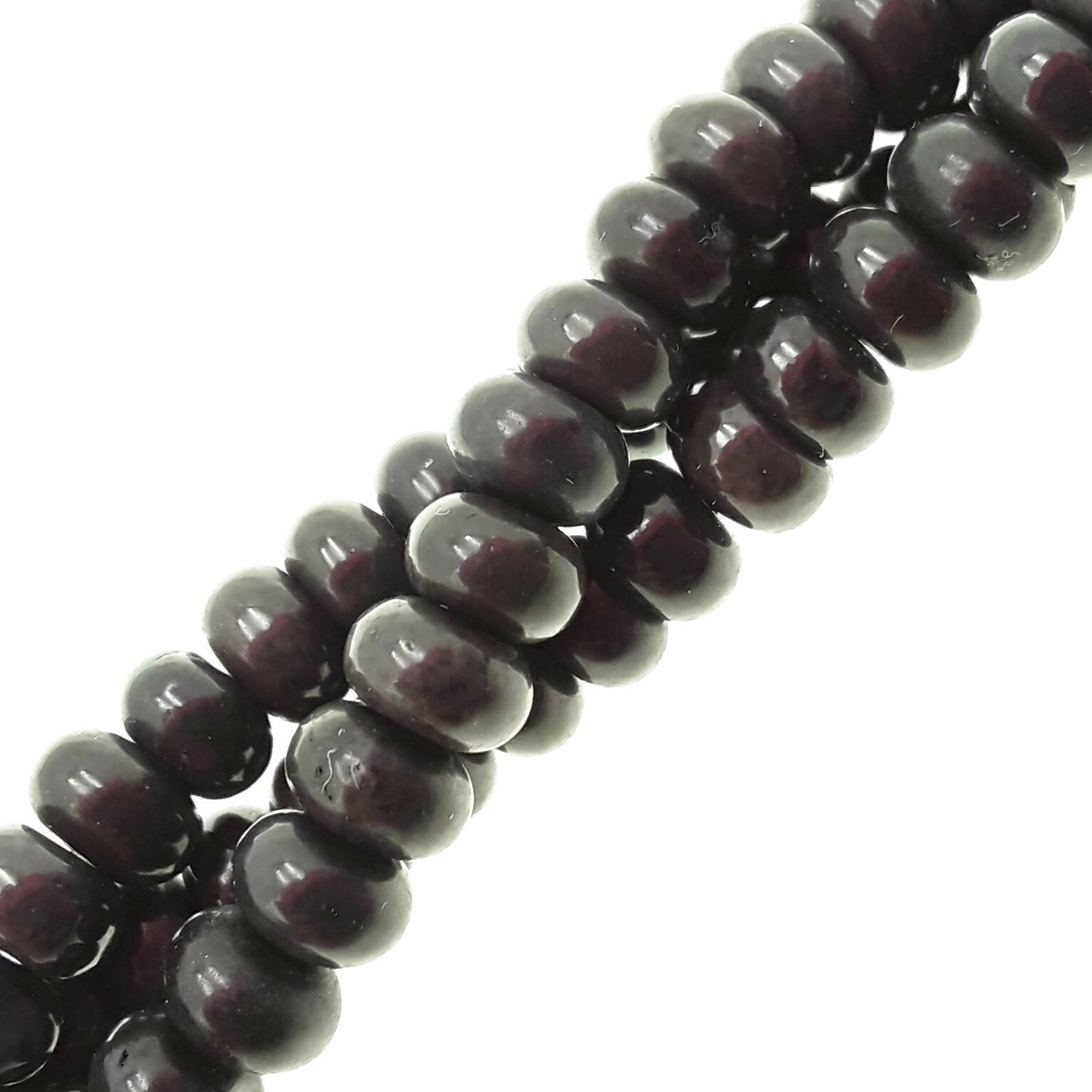 Black Magnesite Turquoise Smooth Rondelle Beads 3x4mm 4x6mm 15.5″ Strand