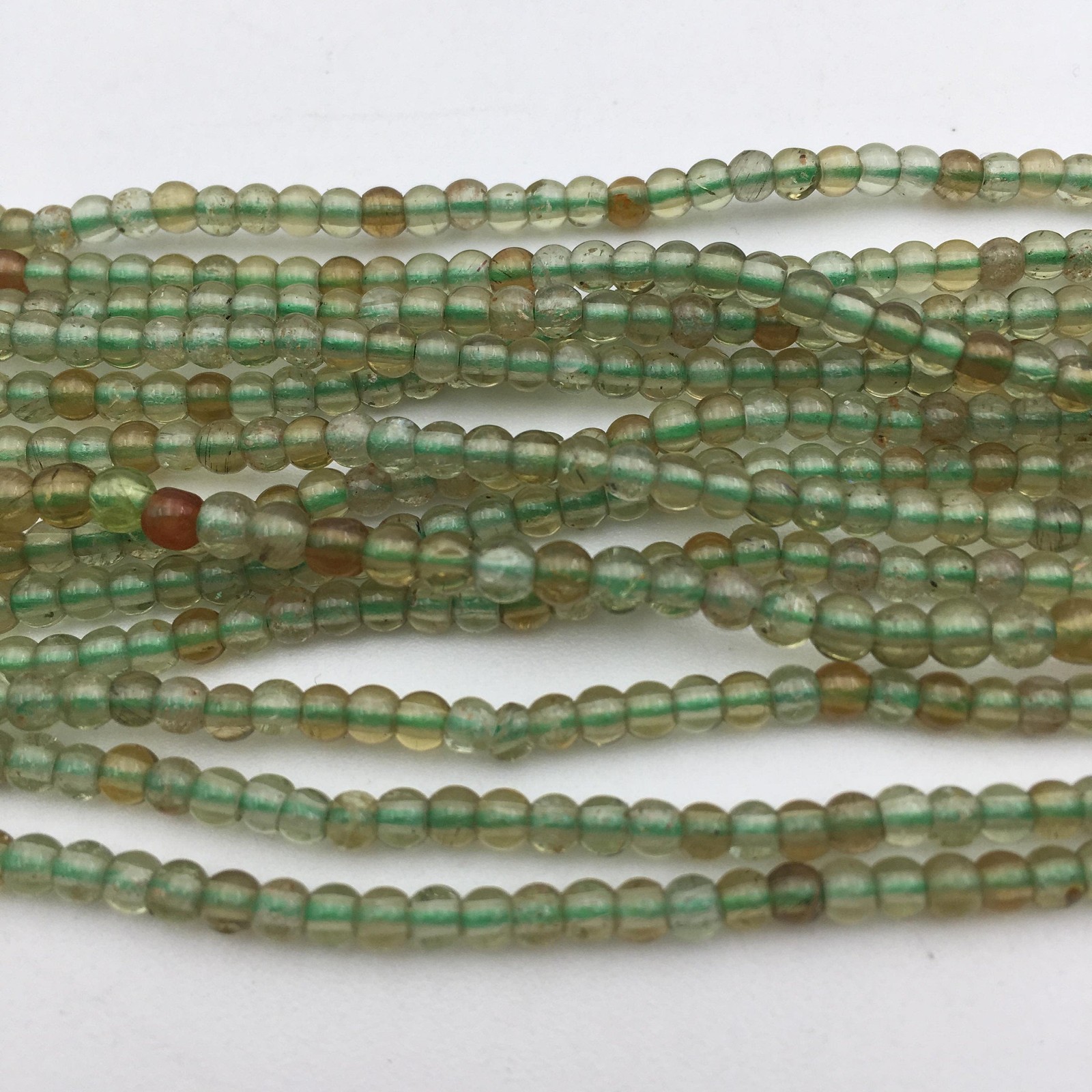 Natural Green Garnet Smooth Irregular Round Beads 3mm Approx 15.5″ Strand