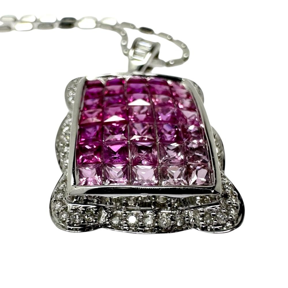 Pink sapphire 1.90ct total Ruby 1.40ct in total diamond 0.25ct in total Neck…