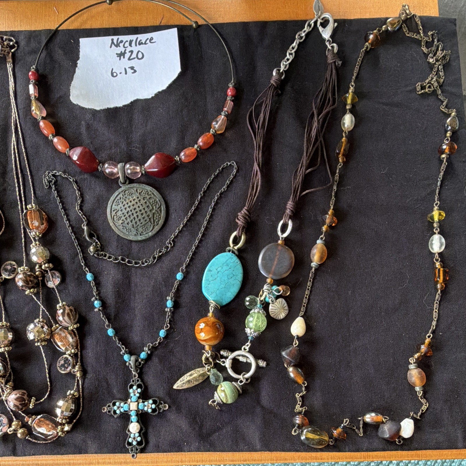 Fashion Jewelry Mixed Lot Necklaces Multicolor Glass Turquoise 7 Pieces