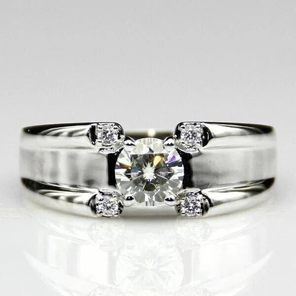 2.00CT Round Cut Lab-Created Diamond Men’s Engagement Ring 14K White Gold Plated