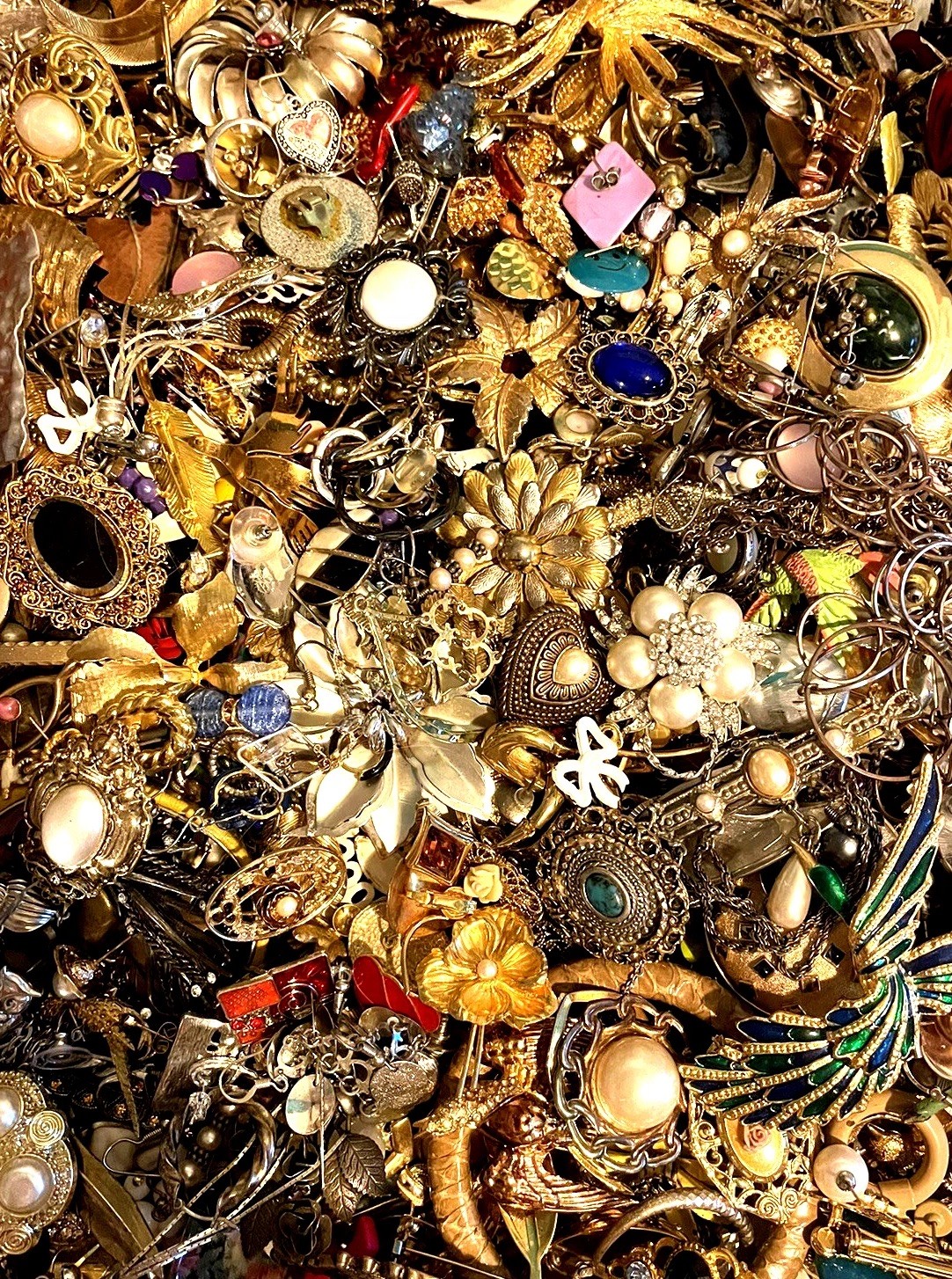 Estate 1 Lb+ Mixed Jewelry Lot Vintage-Modern DIY JUNK CRAFT REPAIR Unsorted
