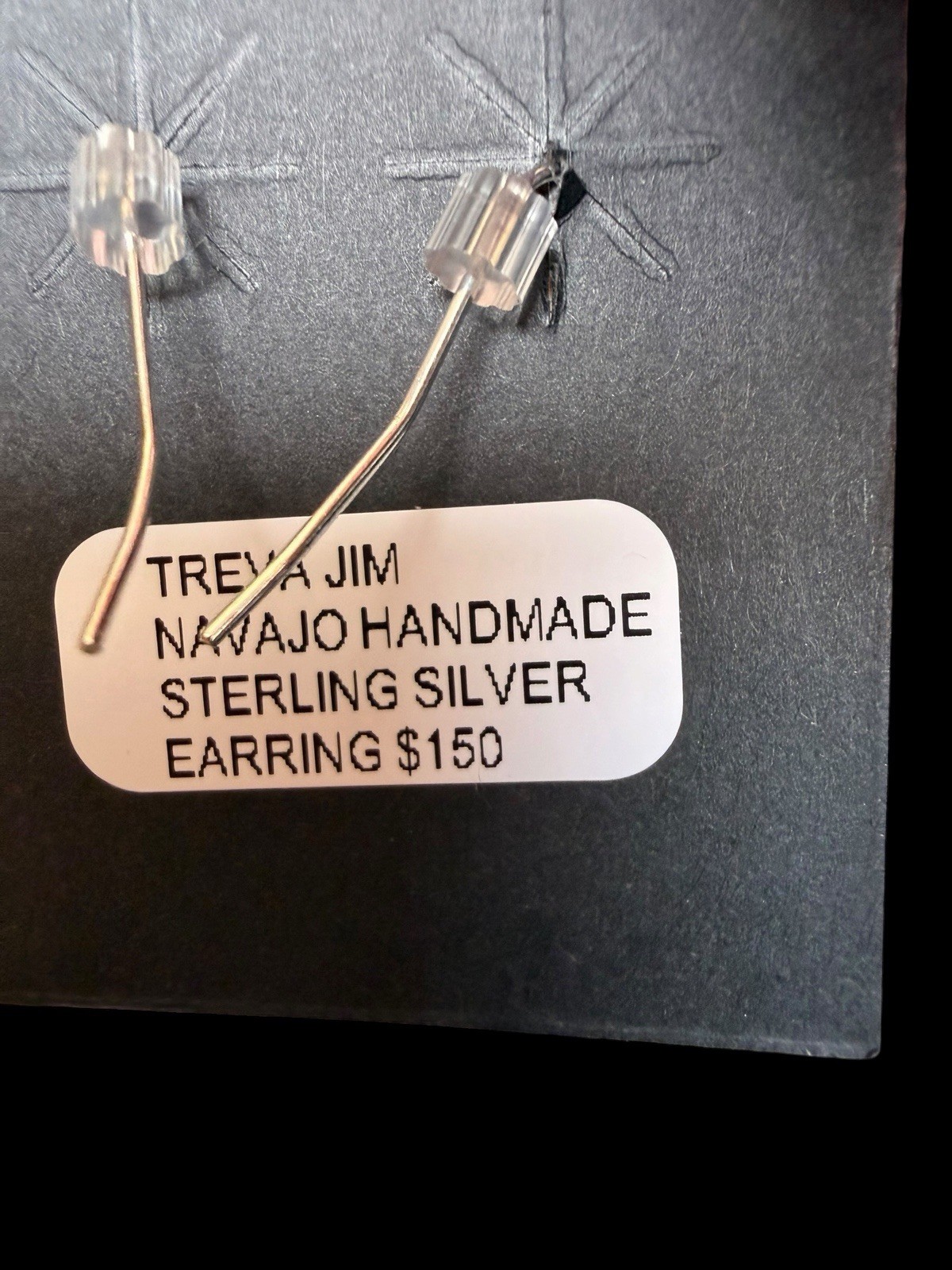 Handmade Navajo Treva Jim Sterling Silver Pearl Drop Hook Earrings