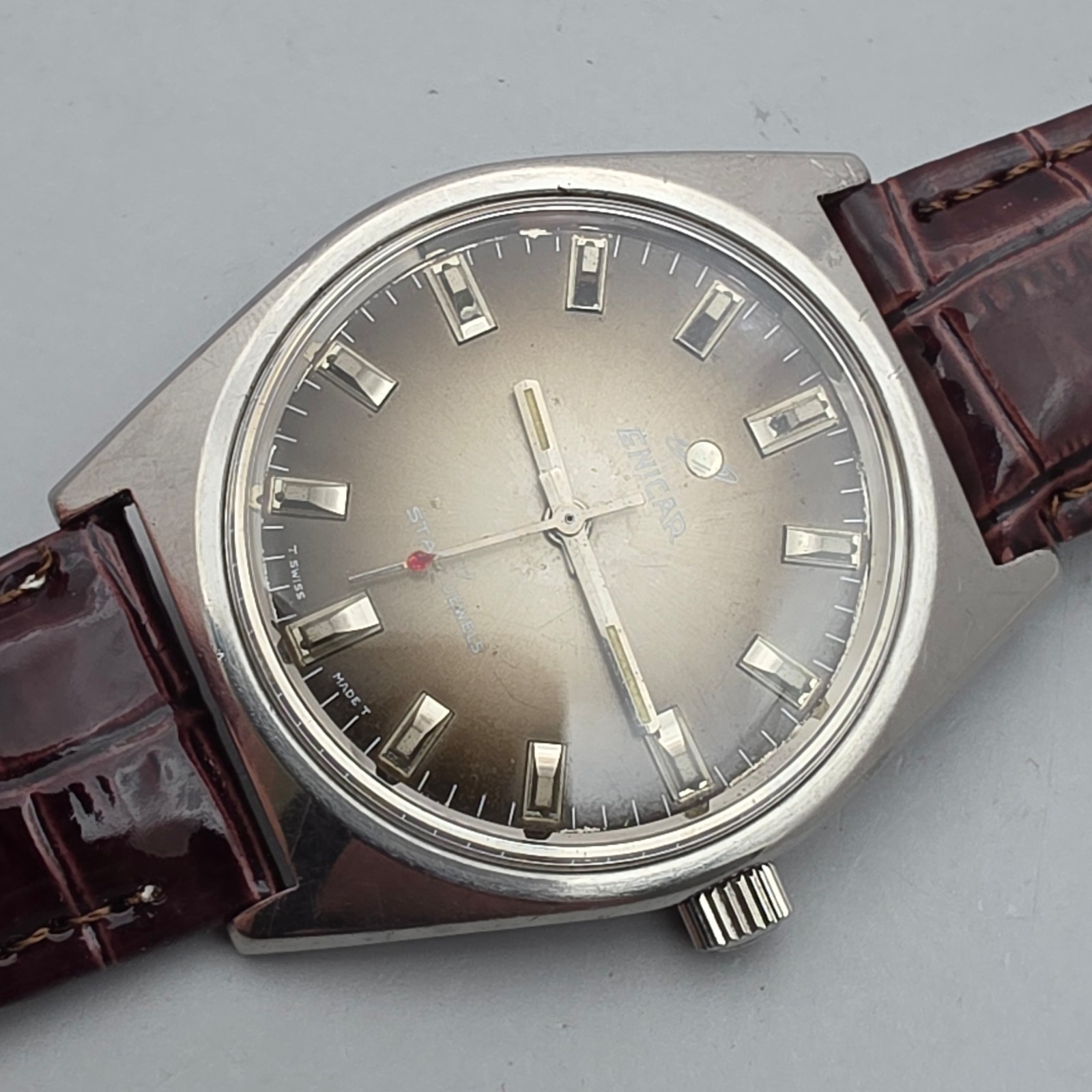 Vintage ENICAR Ocean Pearl men’s manual wind watch AR-160 SWISS MADE 1970s