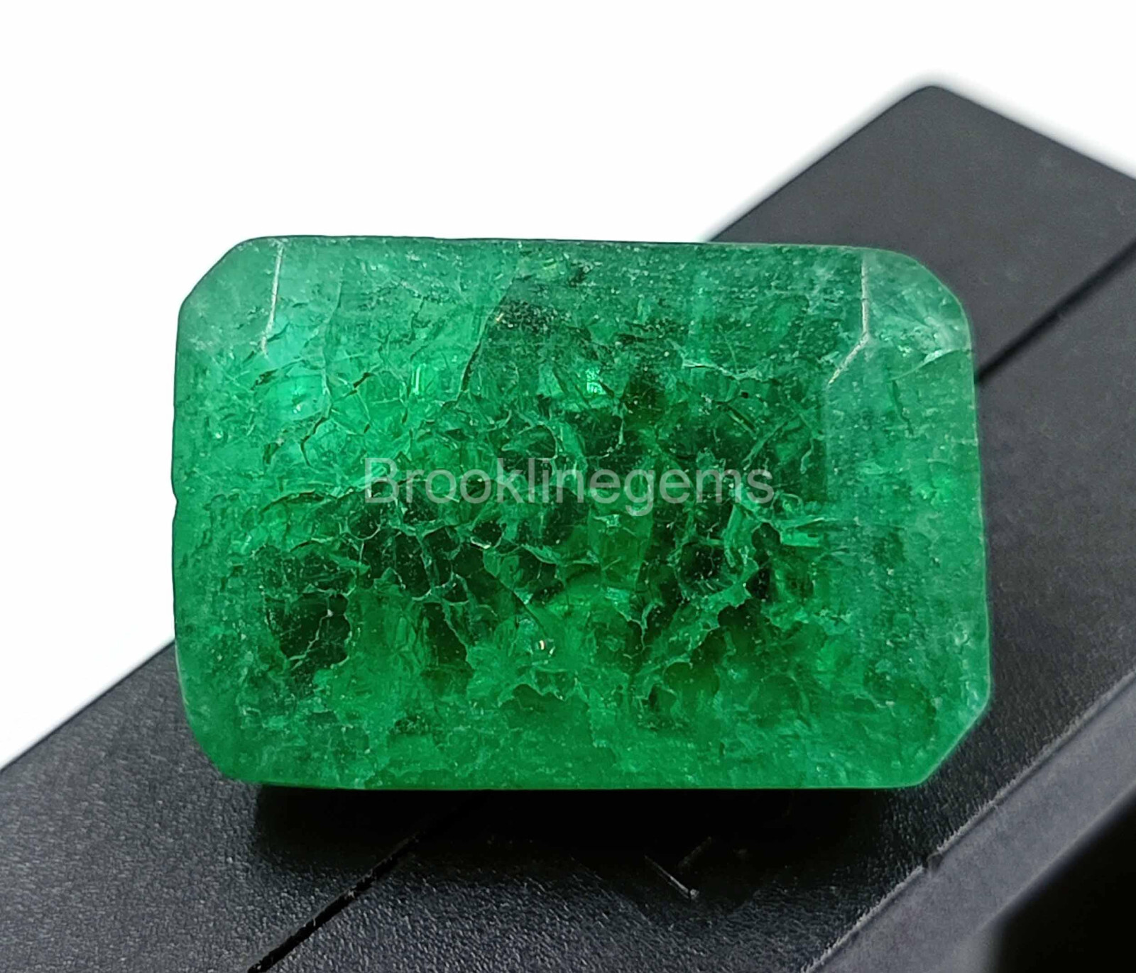 Natural EGL Certified 20 Ct Zambia Emerald Cut Green Emerald Loose Gemstone EKU