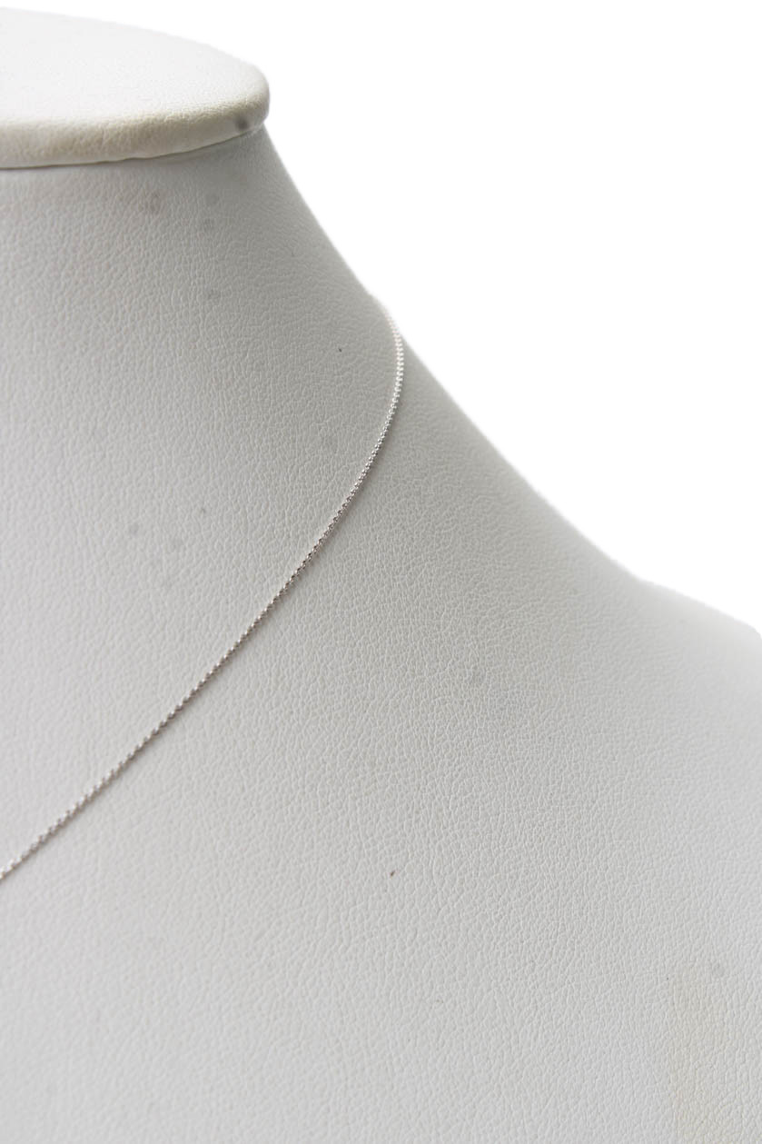 Midas Womens 14k W Gold ~.45CT Lab Created Diamond Pendant Necklace 16″ 1g