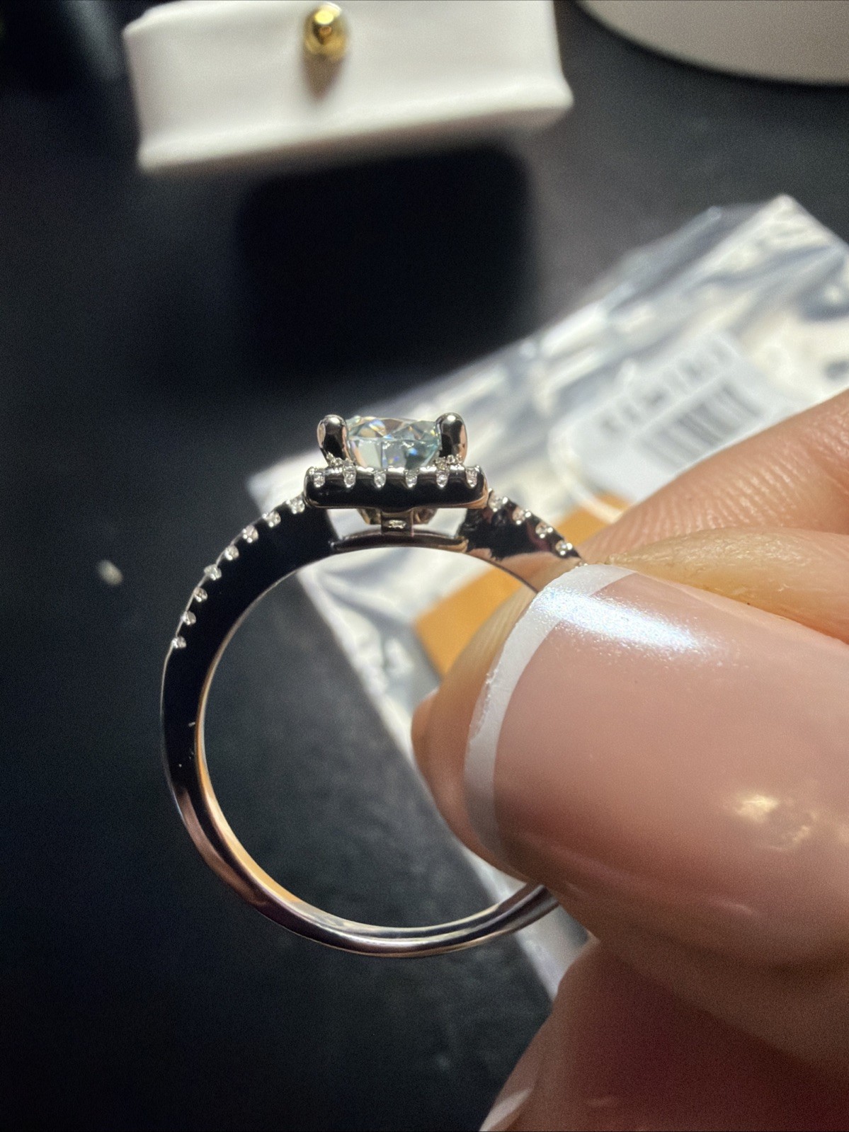 moissanite ring size 9 with papers – Fast Shipping!!