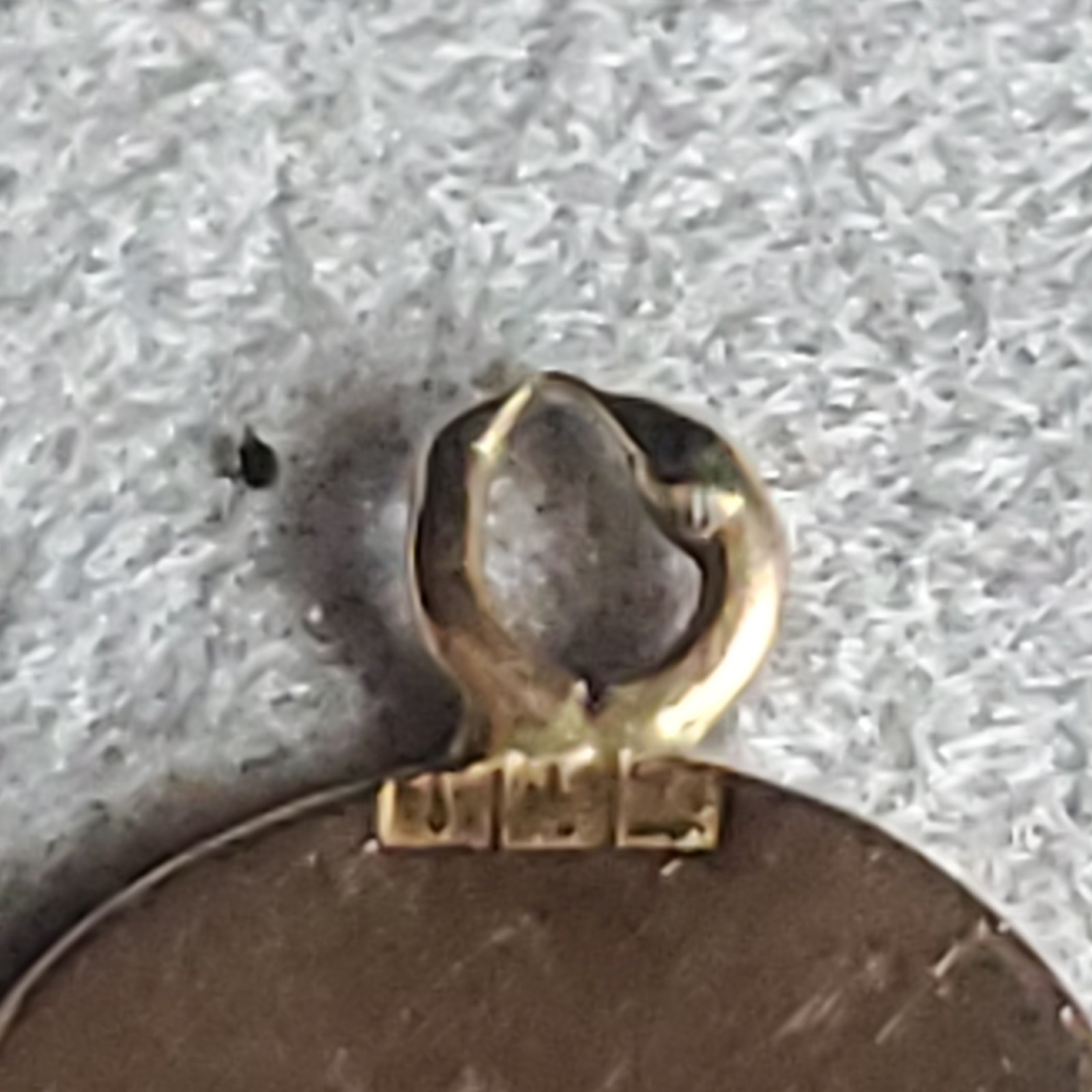 18k Gold Animal Hieroglyphic Cartouche Charm Pendant Needs New Bail For Chain