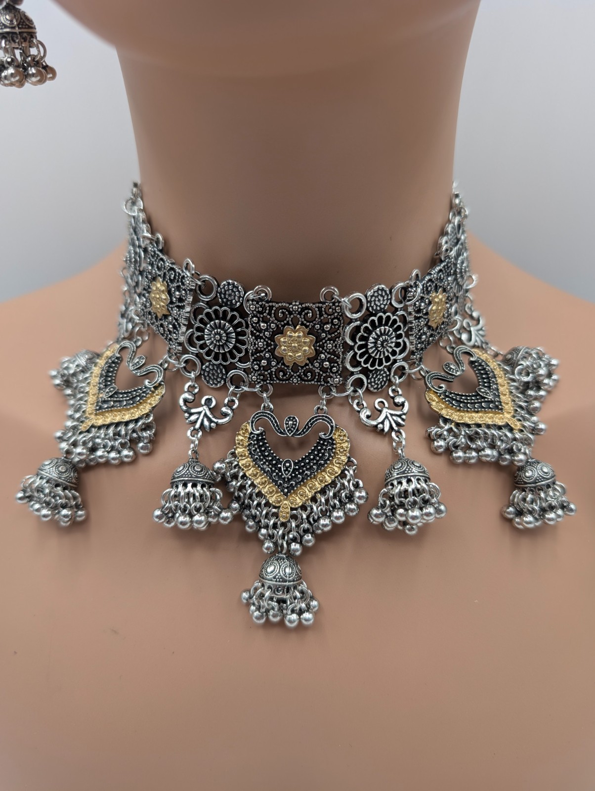 Aurum Necklace Set | Fusion Dual Tone Necklace Set | Boho Fashion