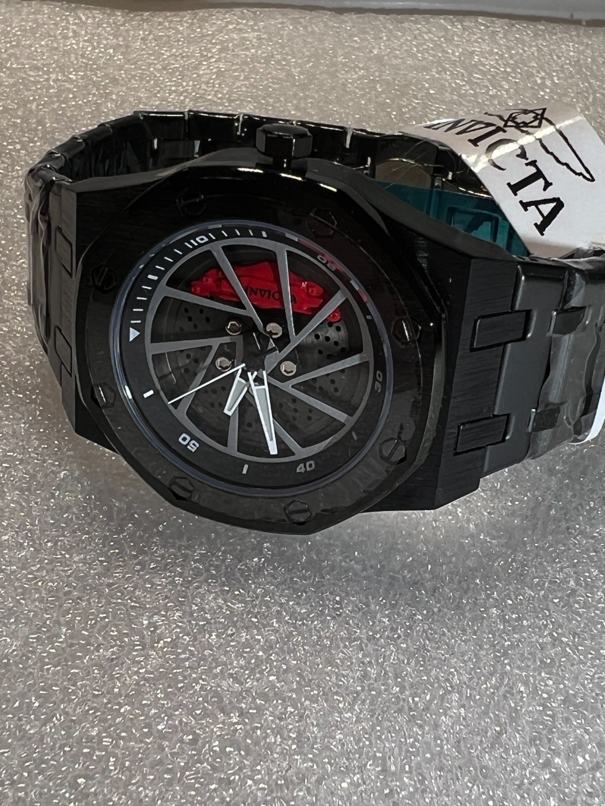 70036 Invicta Speedway Rim Mens 42mm Black Dial Chronograph Steel Bracelet Watch