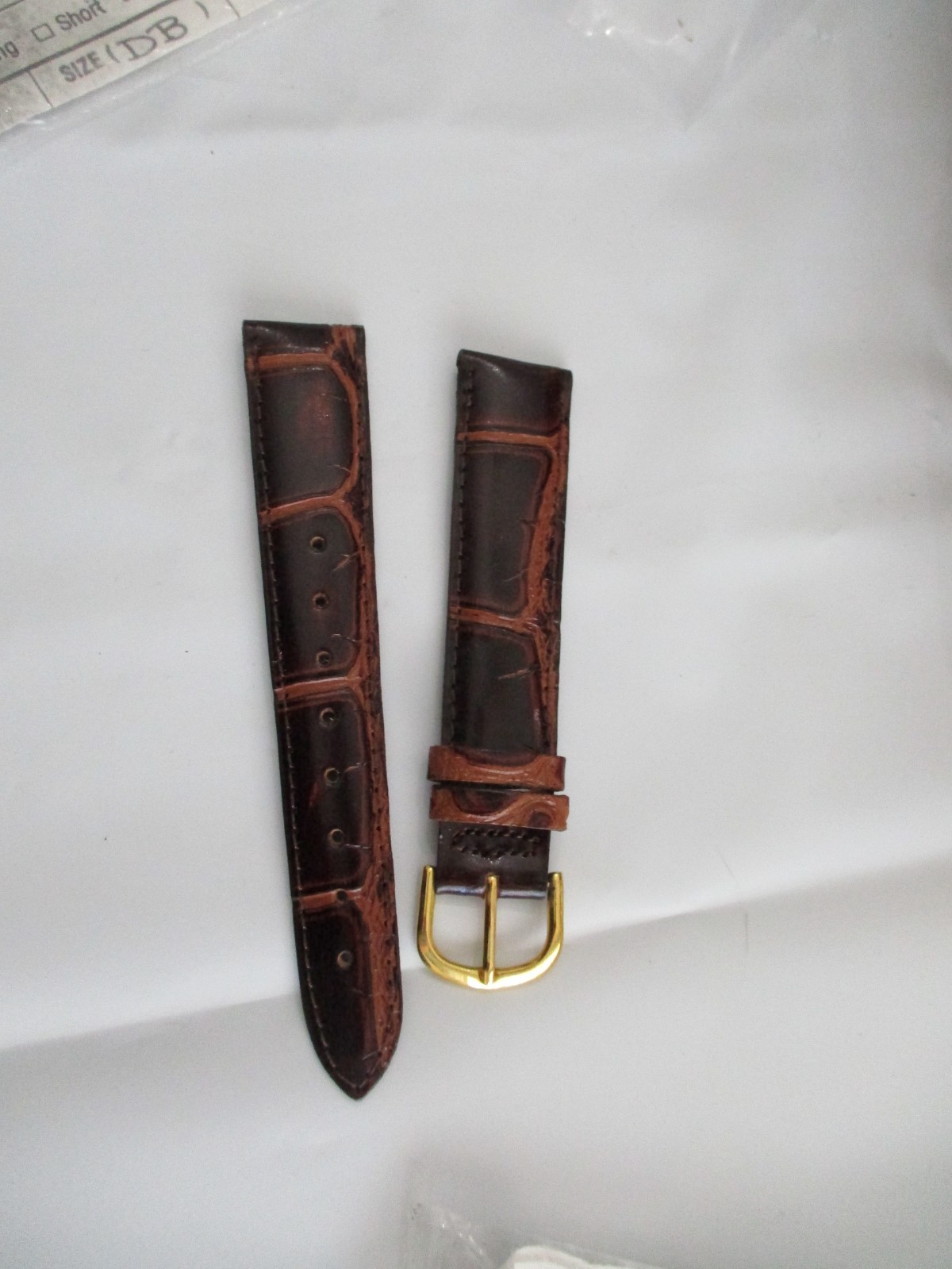 watchstrap watch band strap 18mm leather gold usa brown croco grain