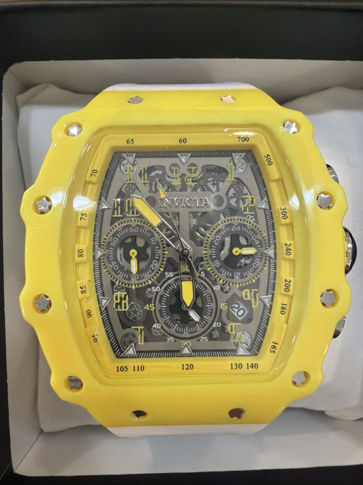 Invicta 2026 Mens Race Miami Special Edition 44mm Yellow And White New With Box