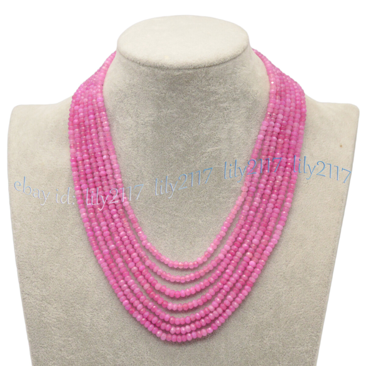 7 Rows Faceted 2x4mm Multicolor Jade Gemstone Rondelle Beads Necklaces 17-23”