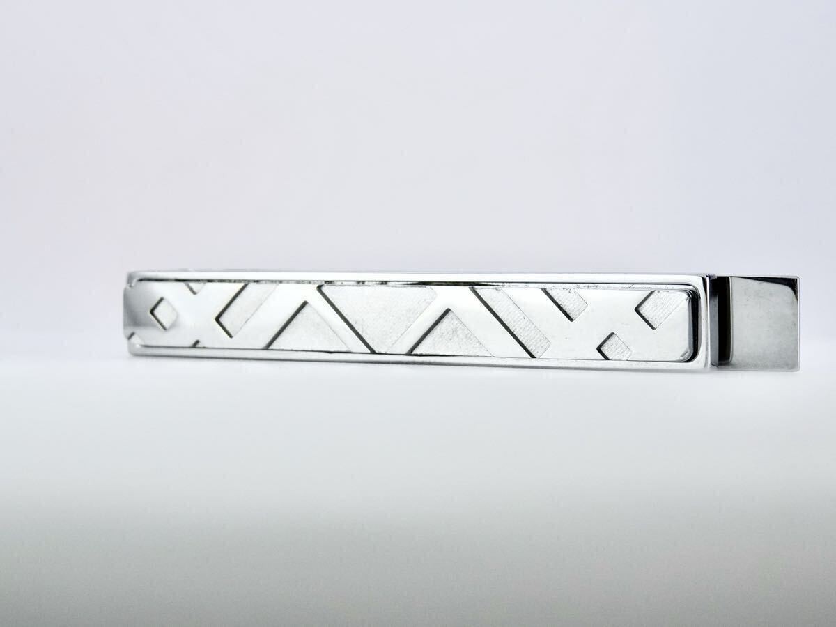 BURBERRY Box Glen Check Silver Burberry Tie Pin Tie Bar 7 2 143