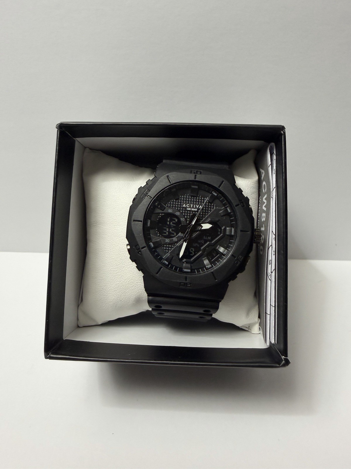 Activa ACW8120 Men’s Analog-Digital Quartz Watch Black Sport w/ Box Manual