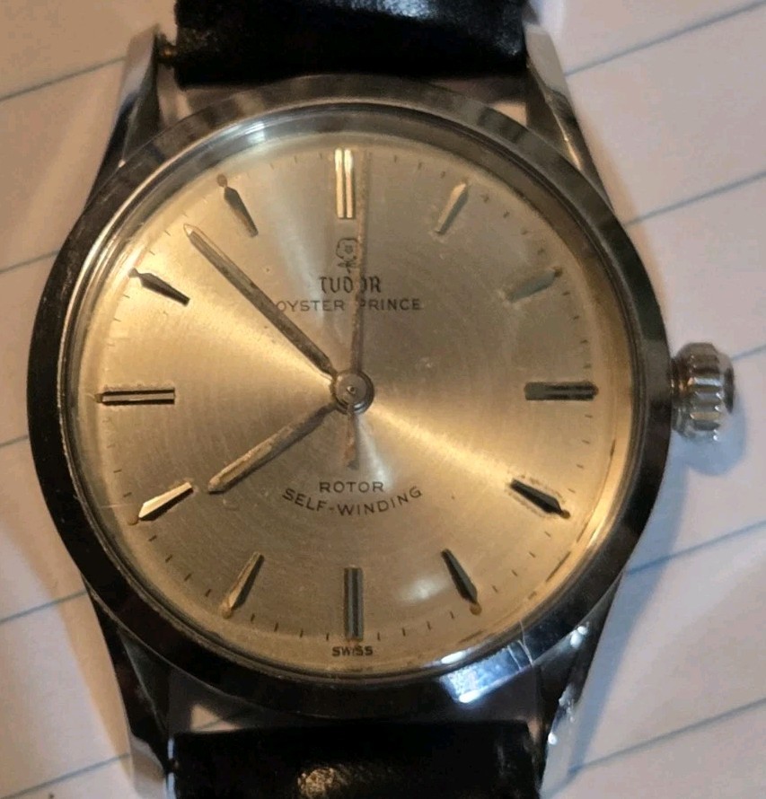 Vintage Tudor Oyster Prince 7967 Automatic Rose Dial Rolex Crown & Caseback Swis