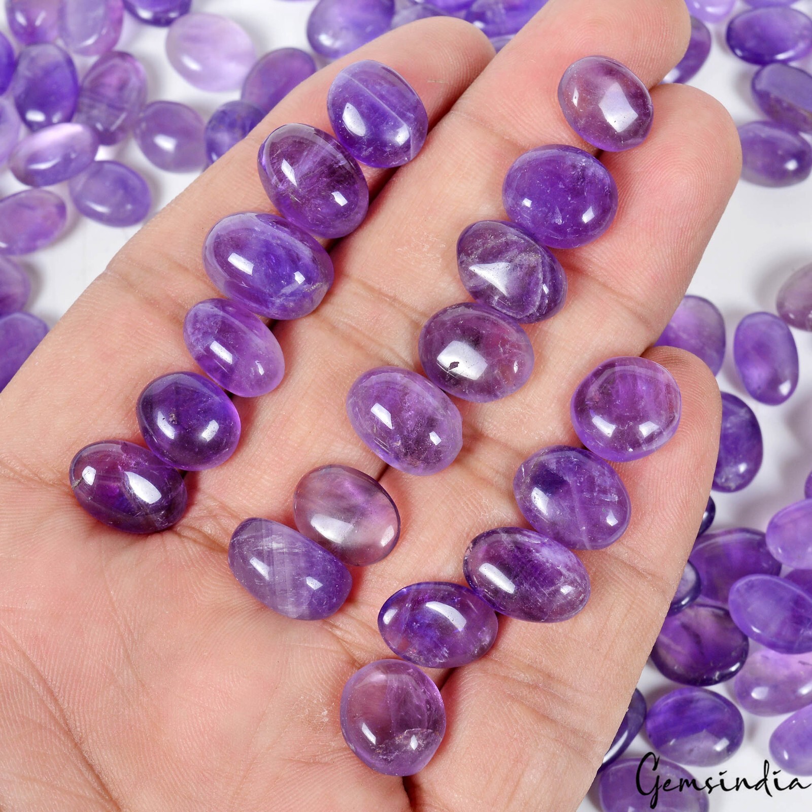 157 Pc Natural Amethyst 10-14mm Oval Cab Loose Untreated Gemstones Wholesale Lot