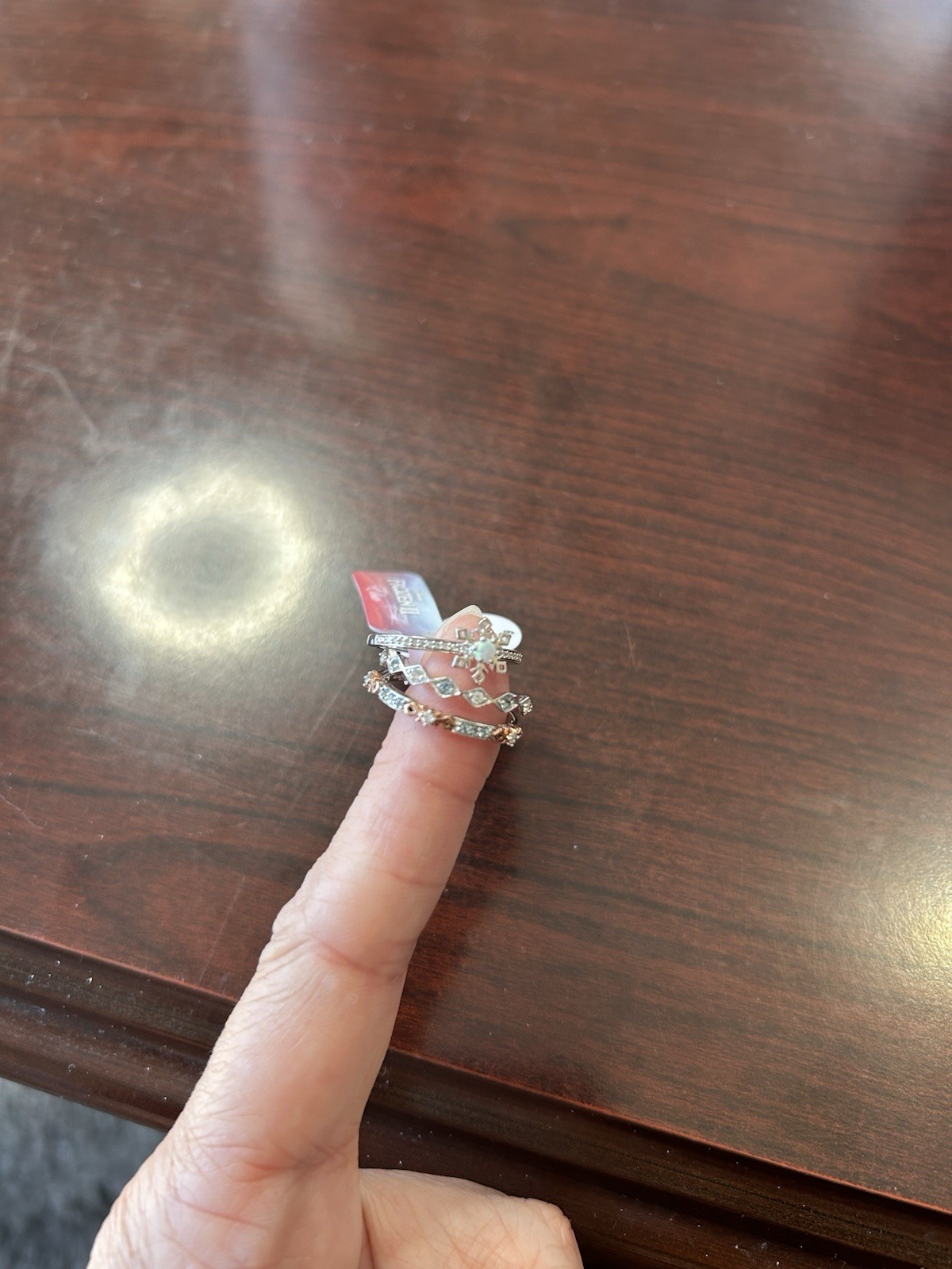 Disney Frozen II Enchanted Ring Set 925 Sterling Silver 10K Gold Diamonds Opal