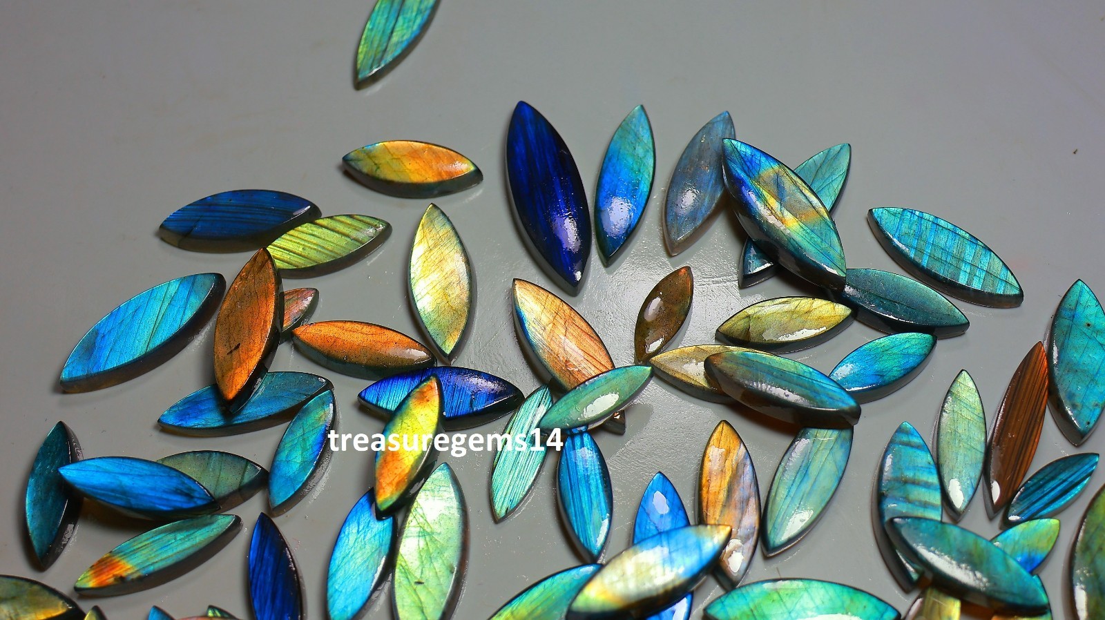 250 Crt WHOLESALE LOT NATURAL MULTI FIRE LABRADORITE MARQUISE CABOCHON GEMSTONE