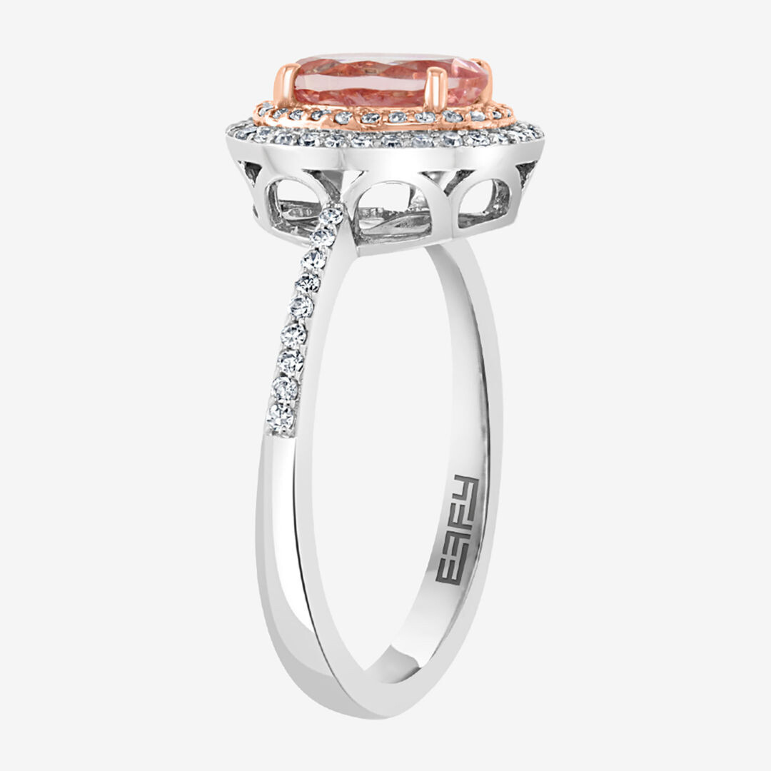 EFFY® 1/4 CT DIAMOND & 1.75 CT PINK MORGANITE 14K WHITE GOLD COCKTAIL RING