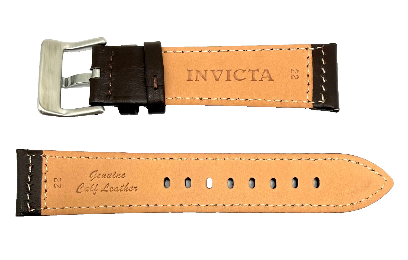 New Authentic Invicta Aviator 22973 Brown Leather 22mm Watch Band