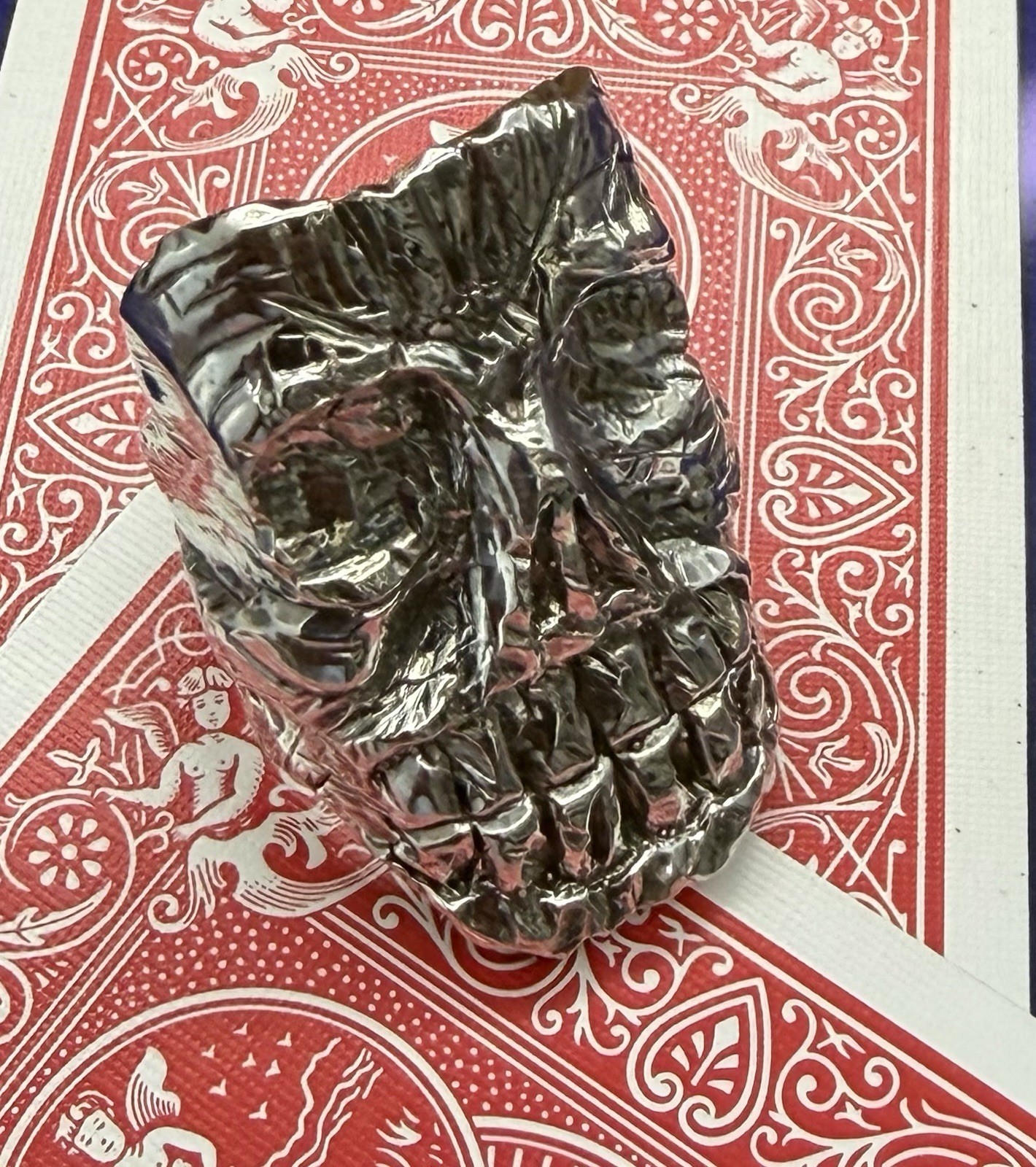 Sterling Silver Skull Ring, HUGE OneOf A Kind,Size 13 ChromeStyle Weighs 45grams