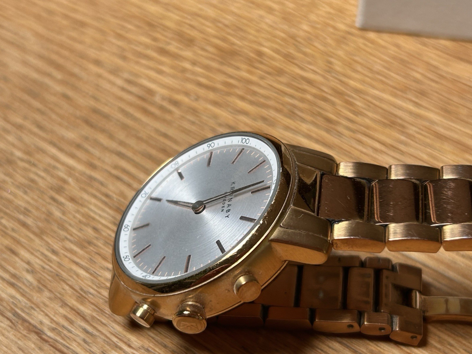 Kronaby Hybrid Smart Watch Carat 38 Rose – White, Rose Bracelet