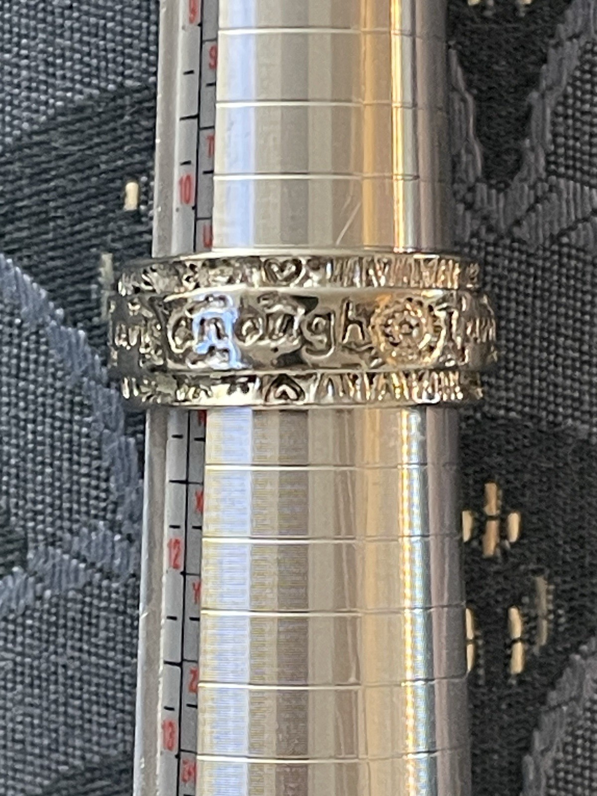 Vintage Sterling Ring Engraved I Am Enough/Spinner/Fidget size 11 / great gift!