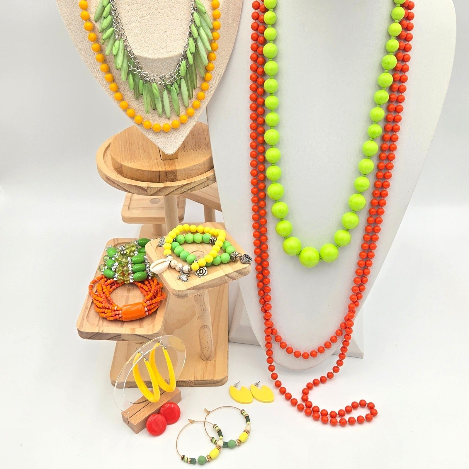 Citrus Delight Curated Jewelry Lot Bright Yellow Green Orange Set Colorful 12pc