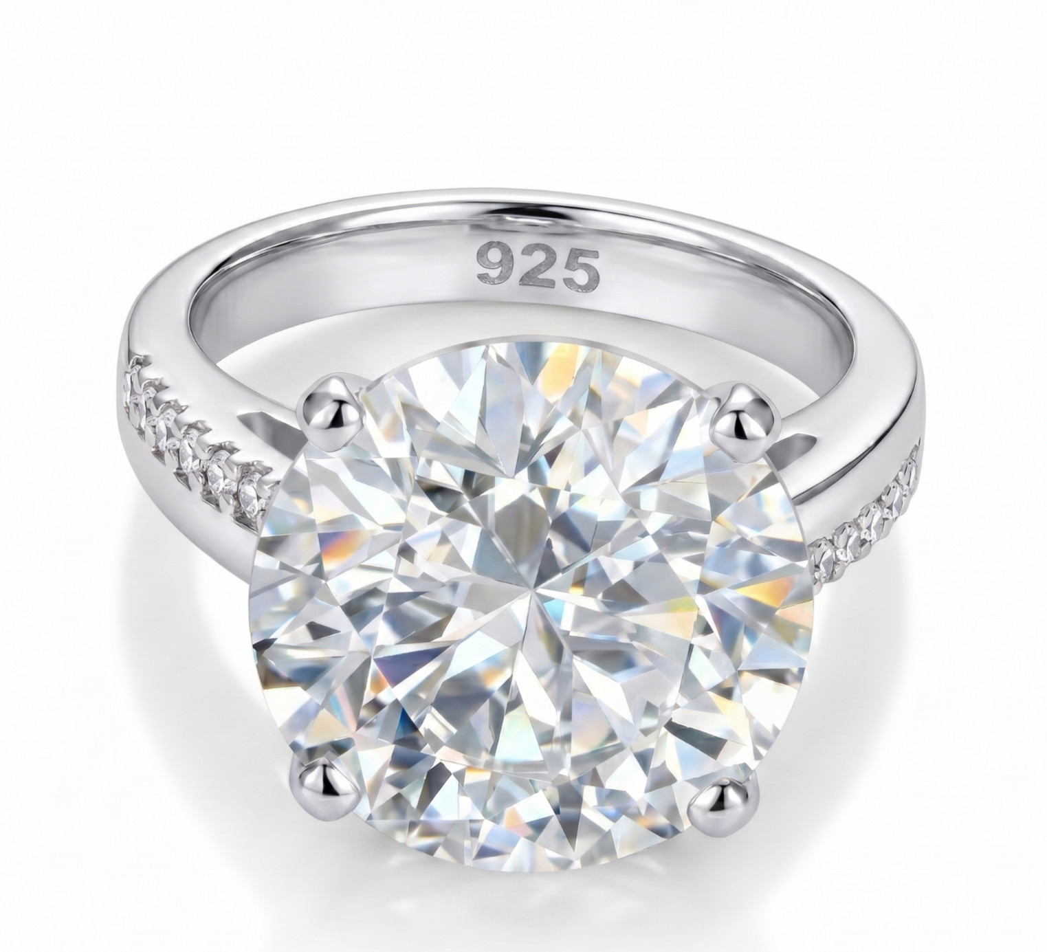 RARE 6.00 Ct Certified Round Cut White Natural Diamond Ring White Gold Finish