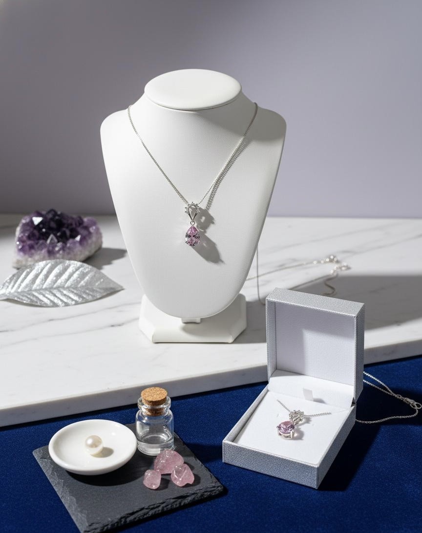 Luxury Bolivianite Necklace Rare Natural Gemstone with 925 Italian Silver Chain