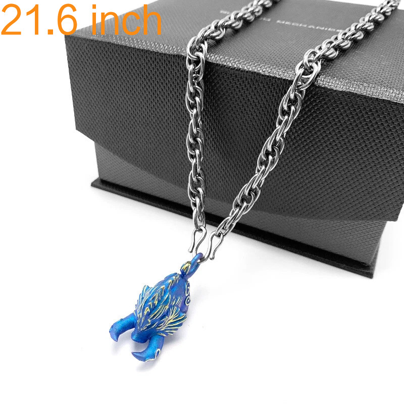 Pure Titanium Twisted Necklace 7mm Wide Unisex Anti Allergic 21.6″ Super light