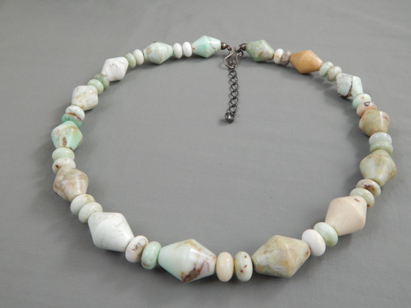 Signed DTR 925 Mine Finds by Jay King Bi-cone Gemstone Bead Necklace 22″ adj