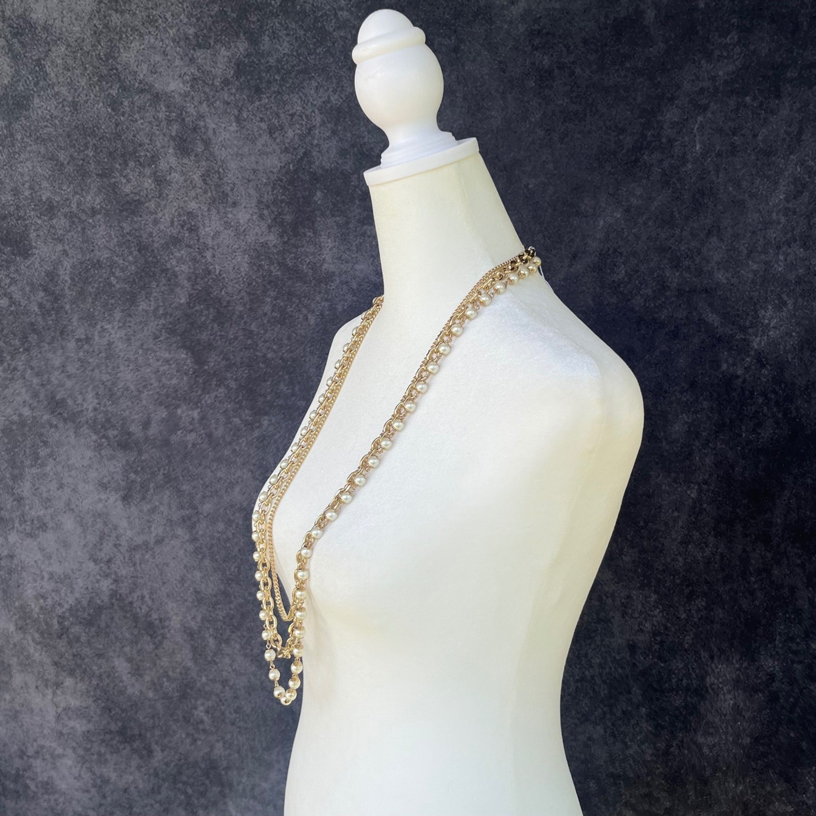 Ann Taylor NEW Gold Tone Multi Strand Layered Necklace Classic Timeless Glam