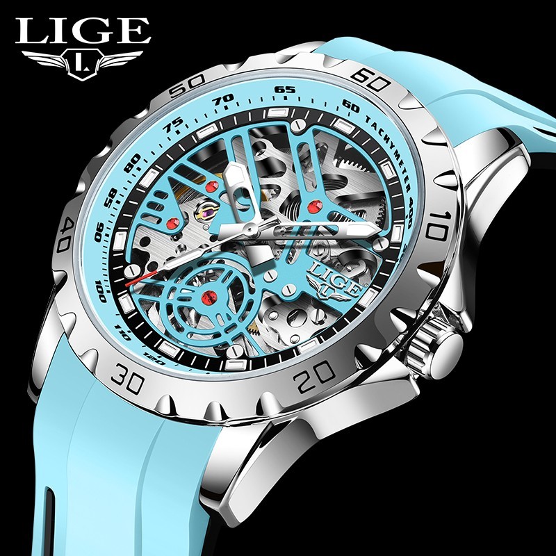 LIGE Men Quartz Watch Automatic Mechanical Steel Casual Business Male Wristwatch