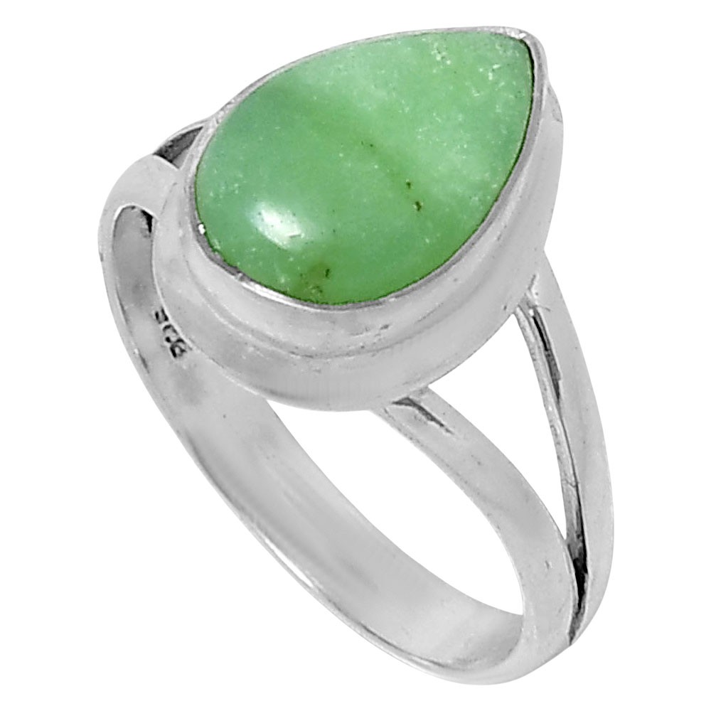 Premium Chrysoprase – Australia 925 Sterling Silver Ring s.7 Jewelry R-1008