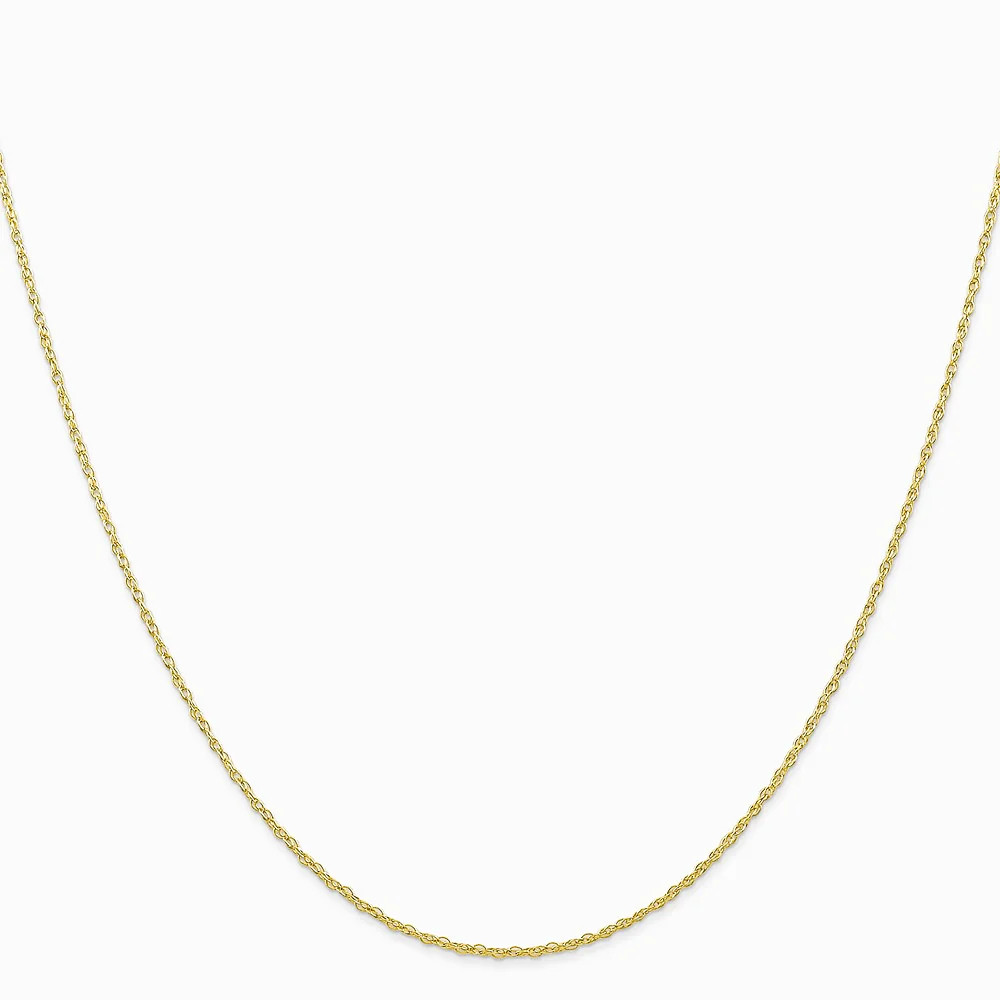 10K Yellow Gold .7mm Carded Cable Rope Chain Necklace 16″-24″