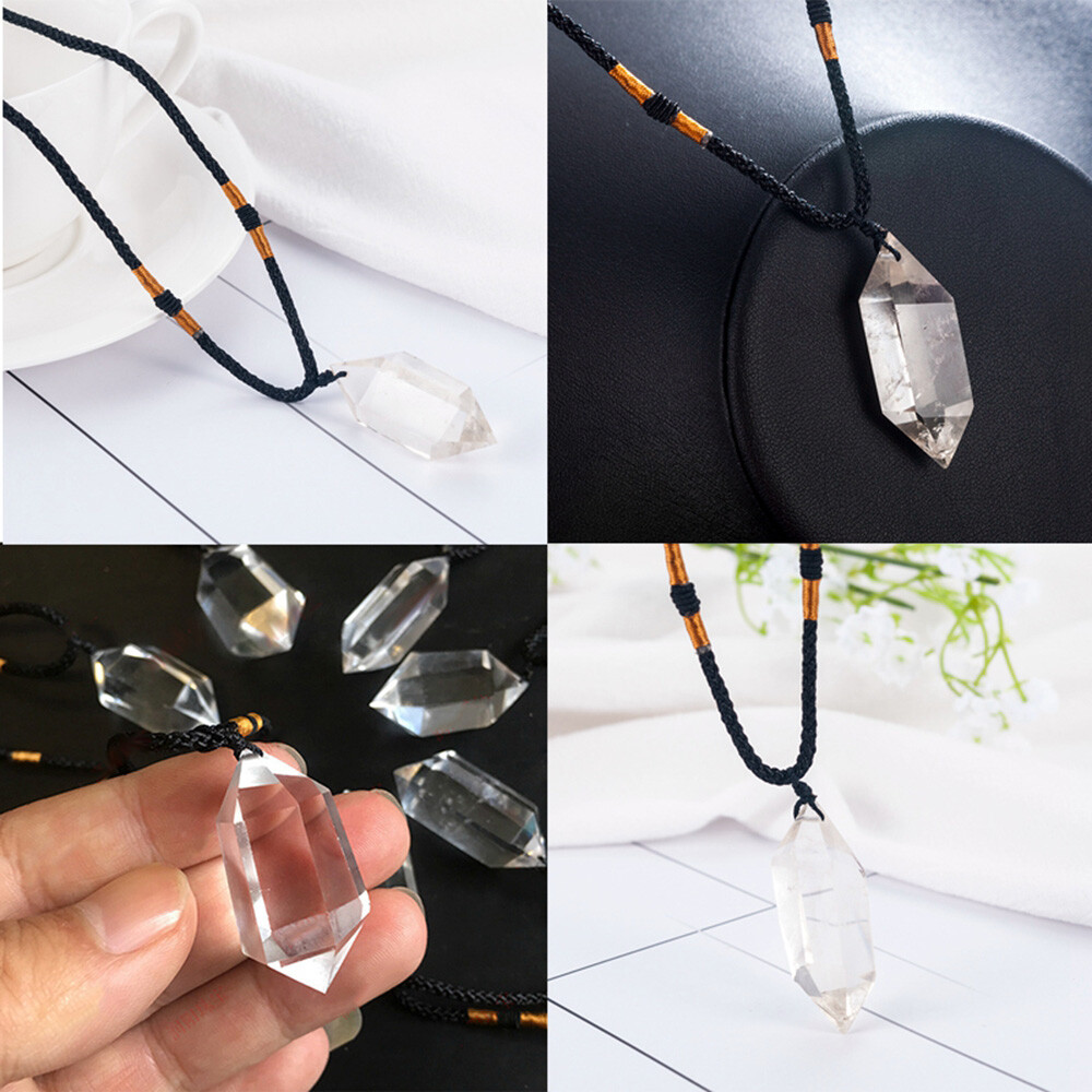 Natural Clear Crystal Quartz Point Healing Pendant Reiki Chakra Necklace Hot NEW