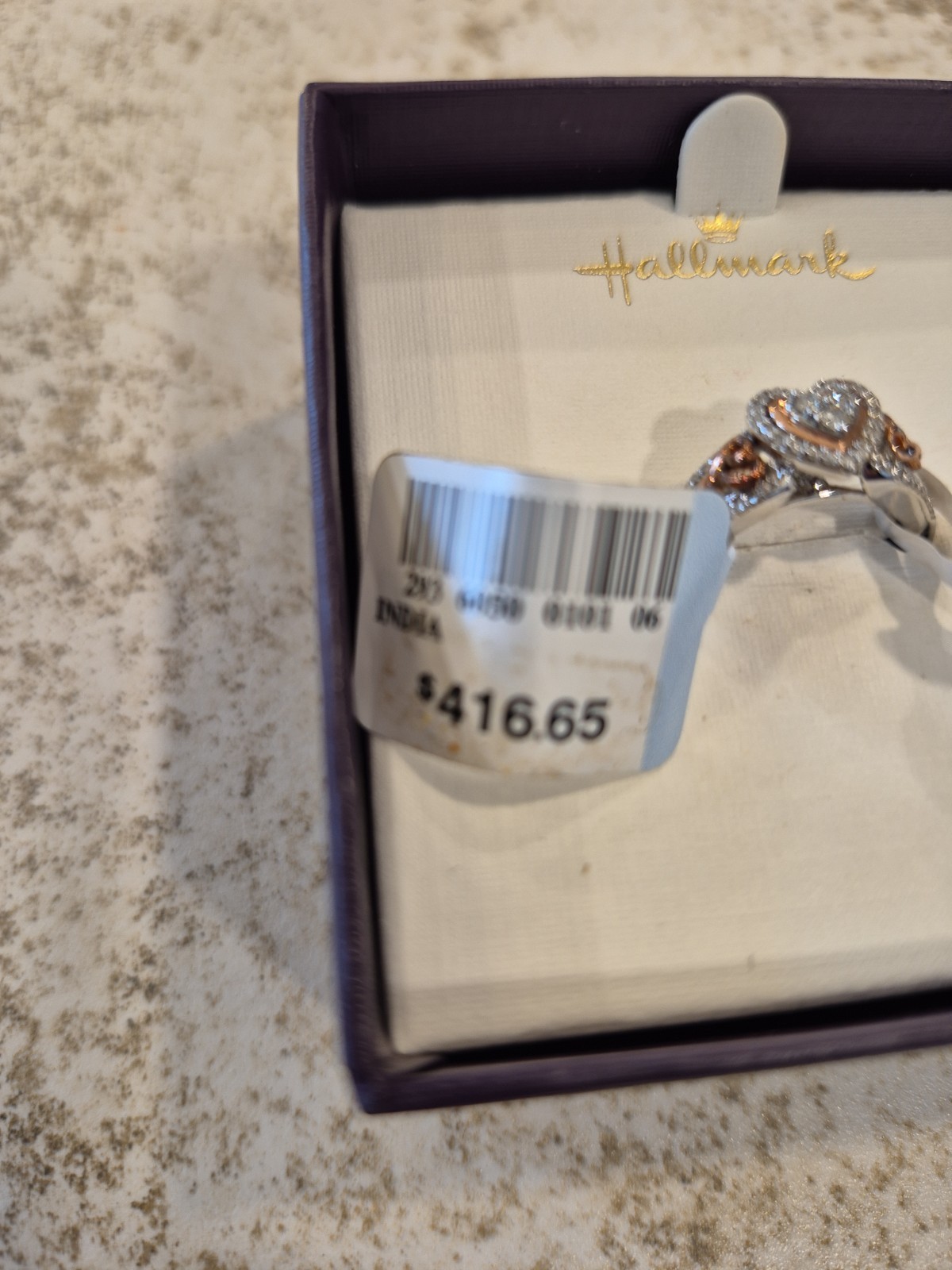 NEW WITH TAGS. Hallmark Size 6 Women’s Ring SS/14KROS Rose Over Silver