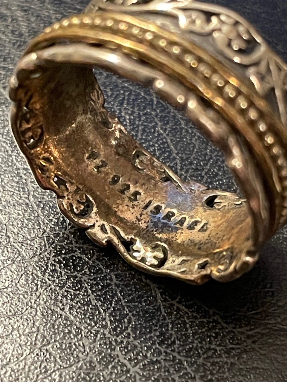 PZ Paz Creations 925 Sterling silver Yellow Spinner Ring 9.3g sz 10 ISRAEL
