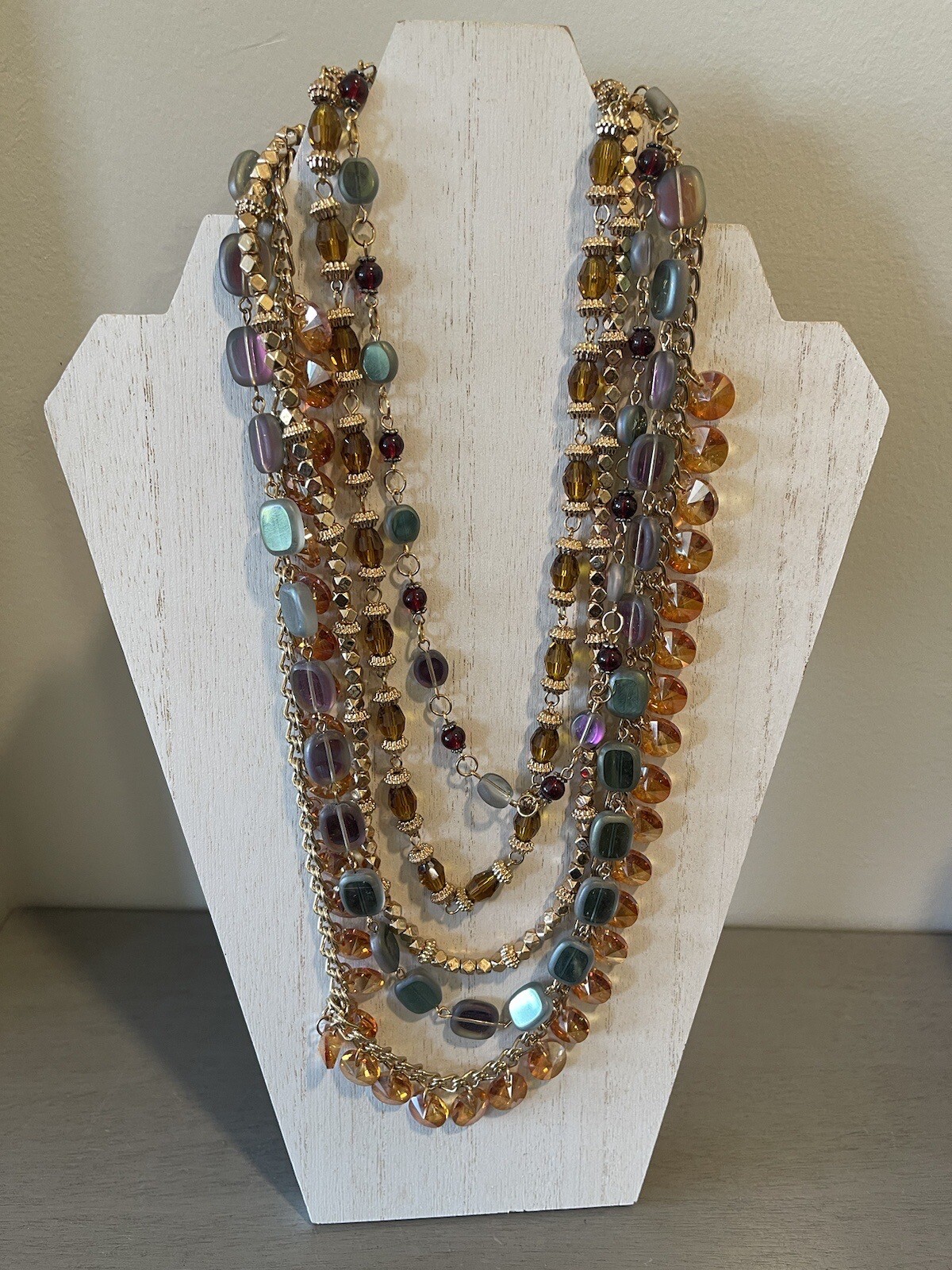Passiana 5 Layer Necklace In Multi Color Stone Beads New Without Tag