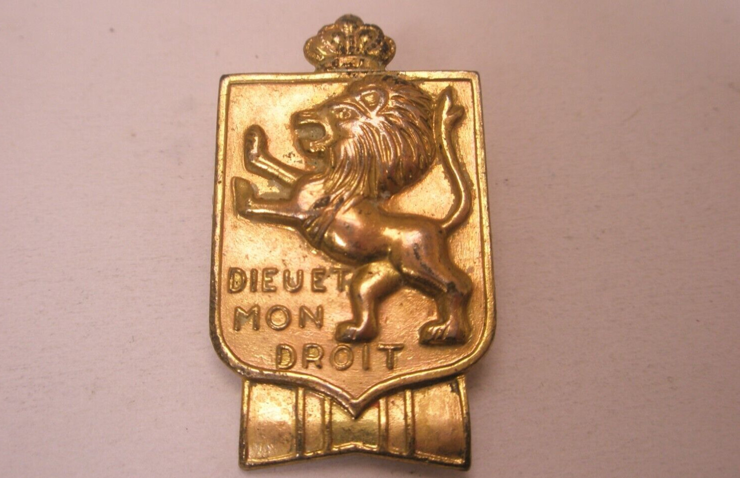 Dieu et mon droit Royal United Kingdom Motto Vintage Tie Tack Lapel Pin n107