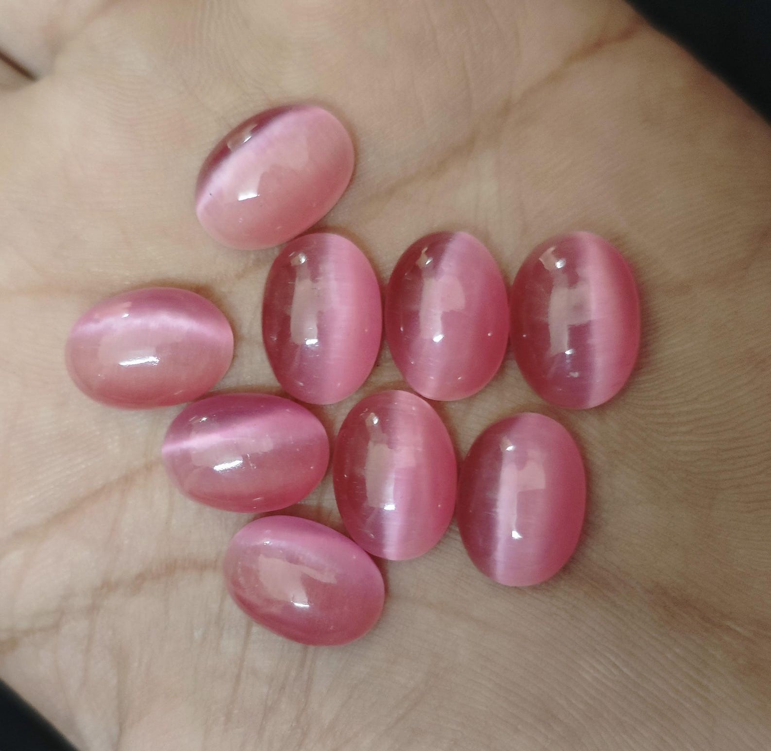 Natural Pink MonaLisa Gemstone Oval Cabochon 5x7mm to 20x25mm Loose Gemstone