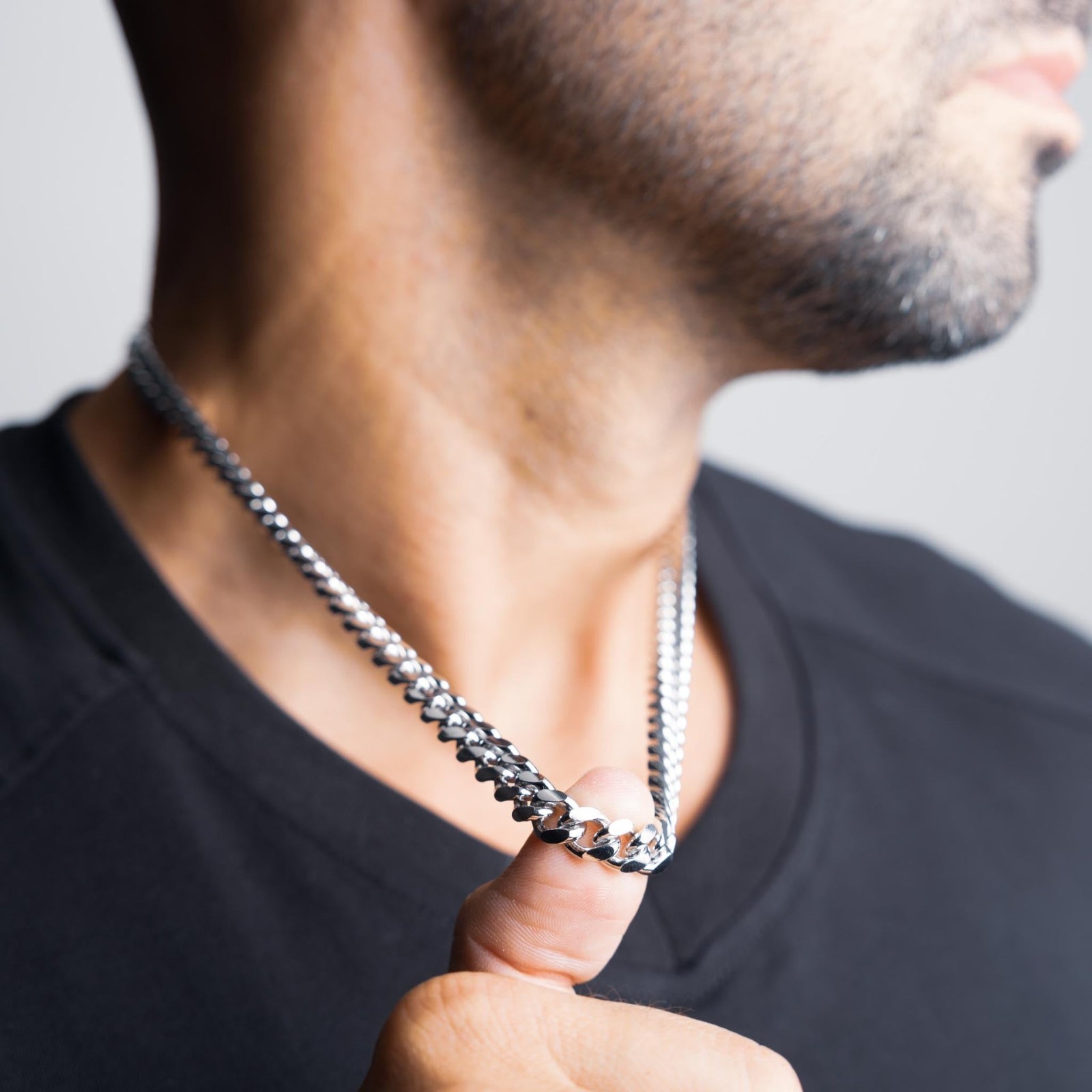 Mens Miami Cuban Link Chain Real Solid 925 Sterling Silver Box Lock Necklace 5mm