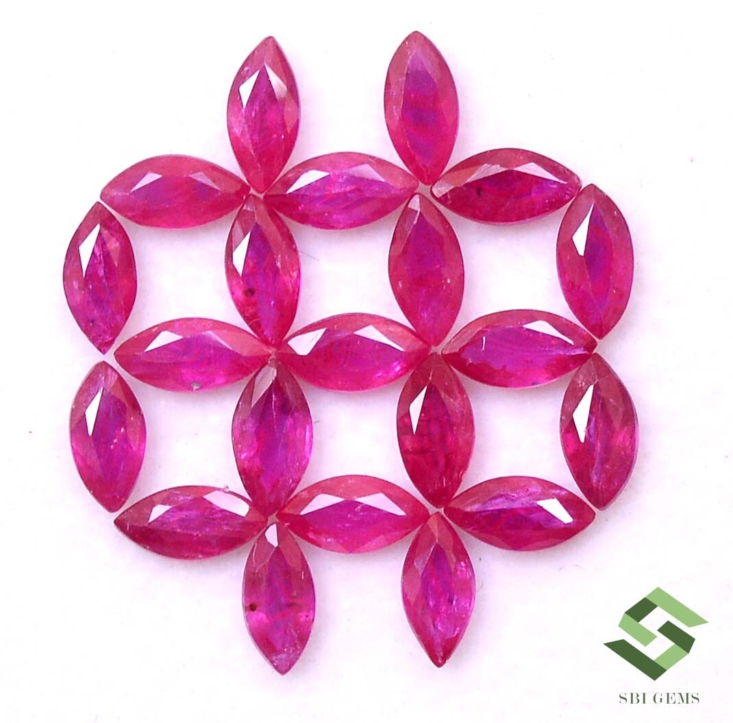 6×3 mm Natural Ruby Marquise Cut Lot 21 Pcs 6.60 CTS Calibrated Loose Gemstones