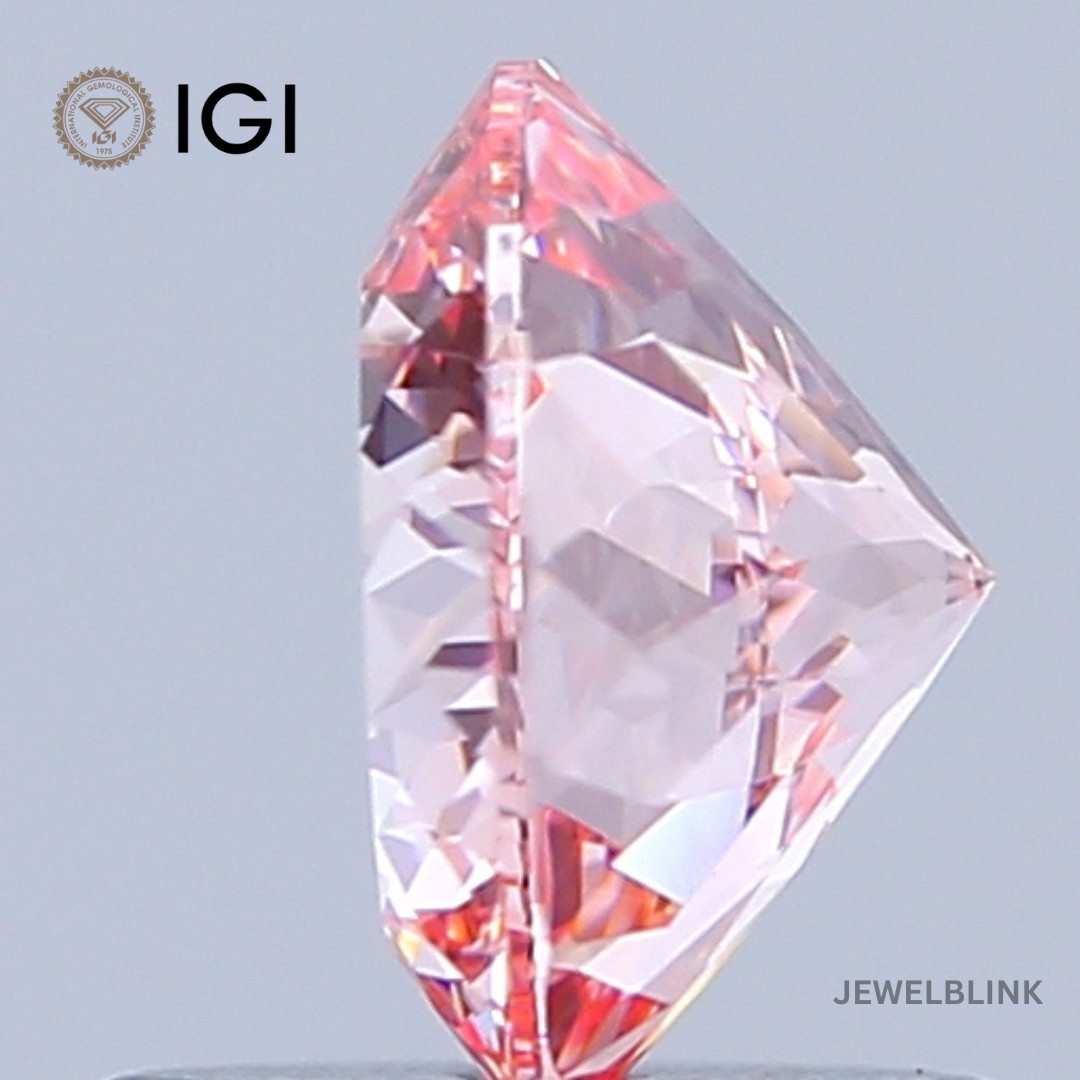 IGI Certified 1.09 CT Fancy Intense Pink VVS2 Portuguese Cut Lab Grown Diamond