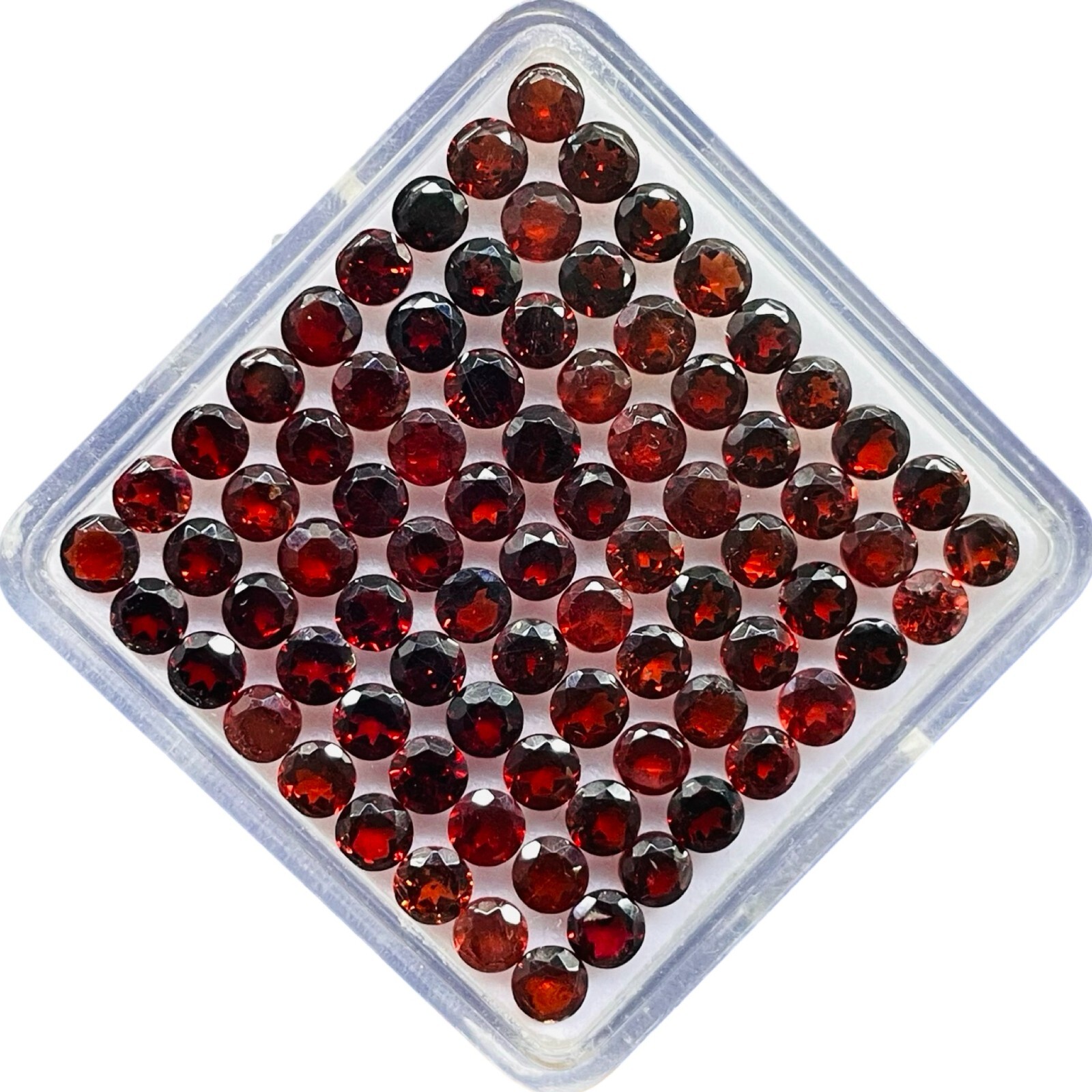 50 Pcs Natural Mozambique Garnet 4mm Round Cut Loose Untreated Gemstones Lot