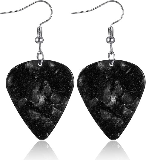 Guitar Pick Earrings Black Rock Music Accessories Y2K Gifts for Women Men